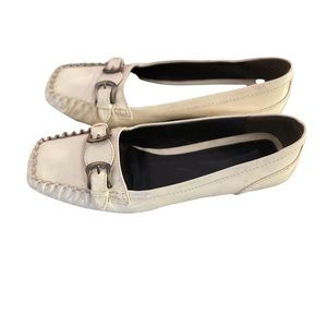 Fendi white patent leather loafers
